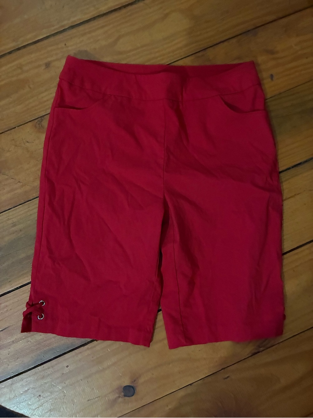 Women's Red Casual Pull-On Shorts
